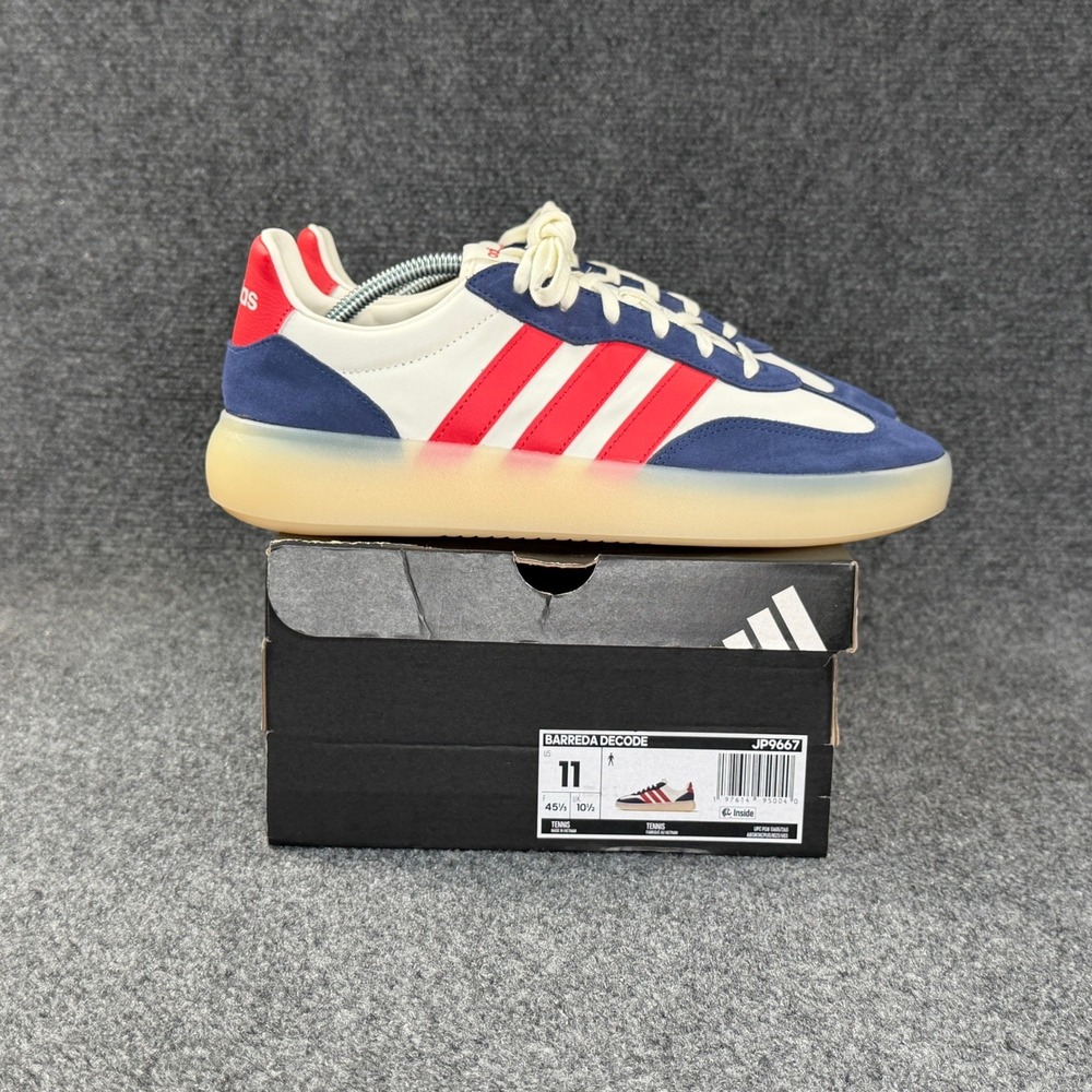 Adidas Barreda Decode Athletic Shoes Men's 11 Dark Blue White Ruby Retro Sneaker